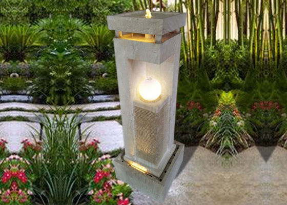 Porcellana Fontana di legno del giardino del rattan della palla di effetto leggero del marmo fornitore
