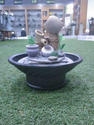 fontana dell'interno da tavolo Polyresin di interni di 20x18.5cm del salone domestico di bambù tradizionale della decorazione fornitore