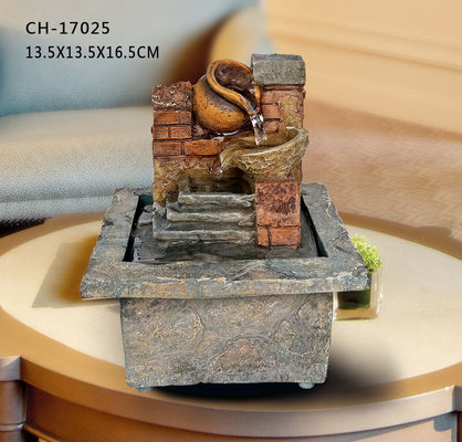 Creatività da tavolo dell'artigianato del regalo della decorazione dell'ufficio dell'ornamento della fontana stile americana del mattone rosso H16.5CM di Polyresin piccola fornitore