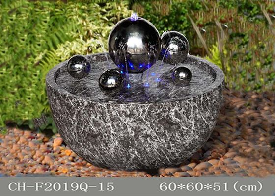 La palla bianca blu di Polyresin ss ha condotto la decorazione del giardino della fontana fornitore