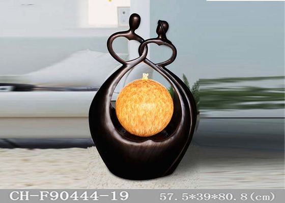 Luci dell'interno della fontana di Polyresin dell'oro di Brown con la palla media fornitore